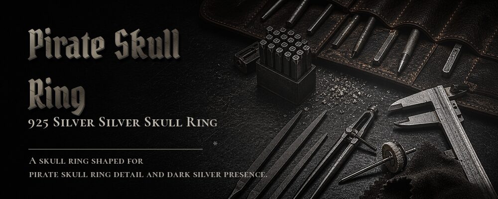 pirate skull ring 925 silver as listed jewelry workshop tools banner