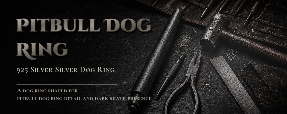 pitbull dog ring International standard 925 sterling silver as listed jewelry workshop tools banner