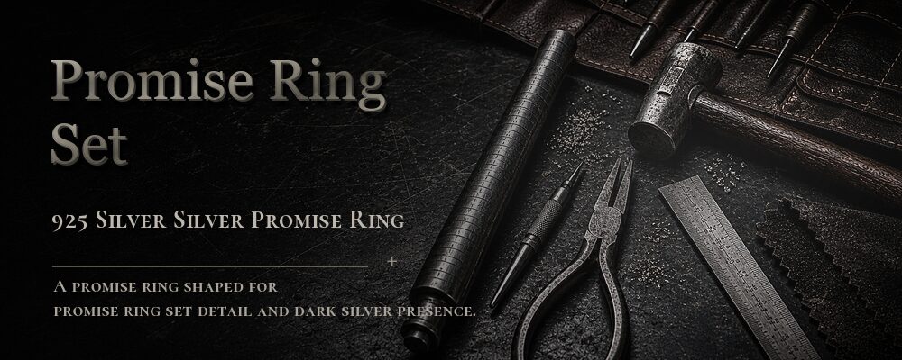 promise ring set 925 Sterling Silver + 24K Gold as listed jewelry workshop tools banner