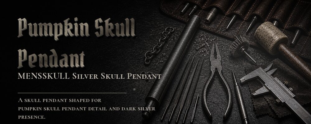 pumpkin skull pendant material details should be confirmed from the current product options jewelry workshop tools banner