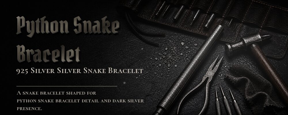 python snake bracelet 925 SILVER as listed jewelry workshop tools banner