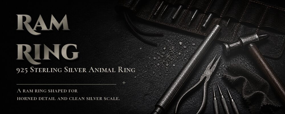 ram ring 925 silver as listed metalsmith tools workshop banner