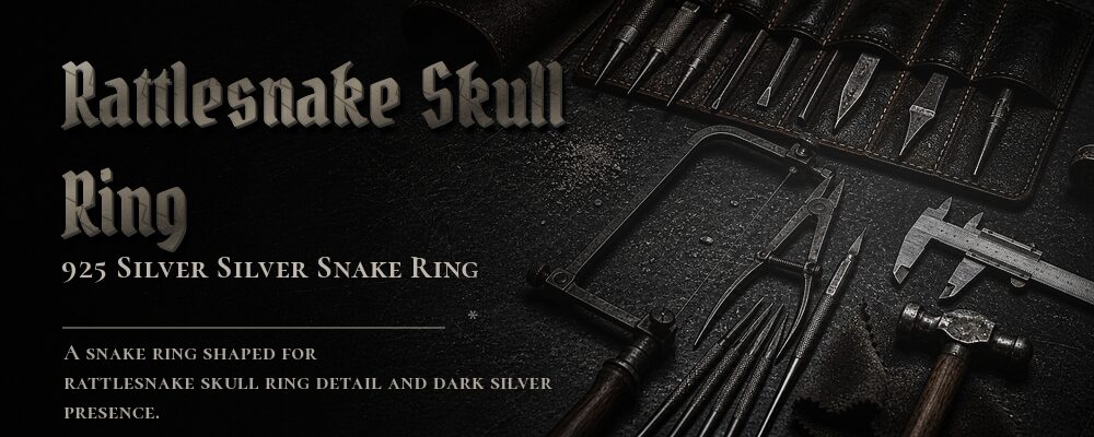 rattlesnake skull ring International standard 925 sterling silver as listed jewelry workshop tools banner
