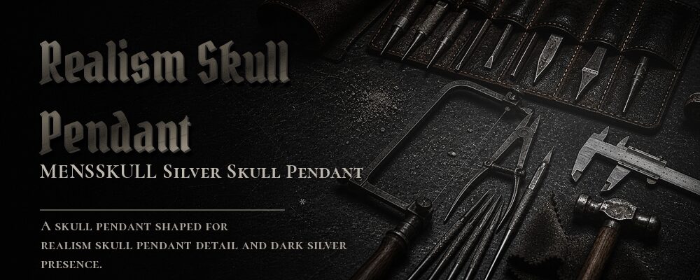 realism skull pendant material details should be confirmed from the current product options jewelry workshop tools banner