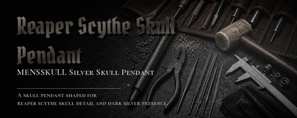 reaper scythe skull pendant material details should be confirmed from the current product options jewelry workshop tools banner