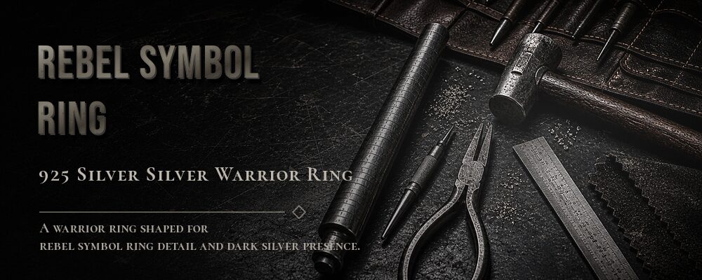 rebel symbol ring 925 Silver as listed jewelry workshop tools banner