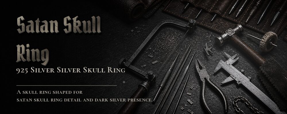 satan skull ring International standard 925 sterling silver as listed jewelry workshop tools banner