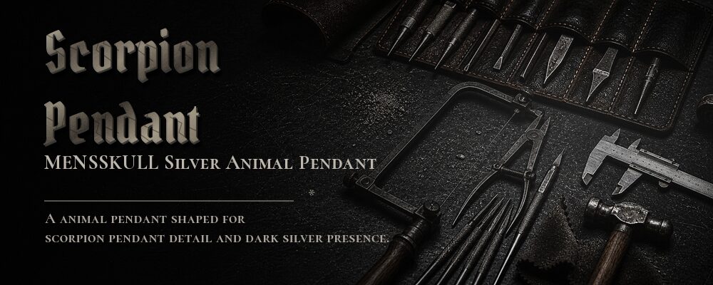 scorpion pendant material details should be confirmed from the current product options jewelry workshop tools banner