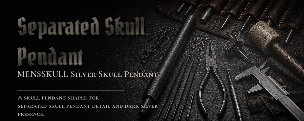 separated skull pendant material details should be confirmed from the current product options jewelry workshop tools banner