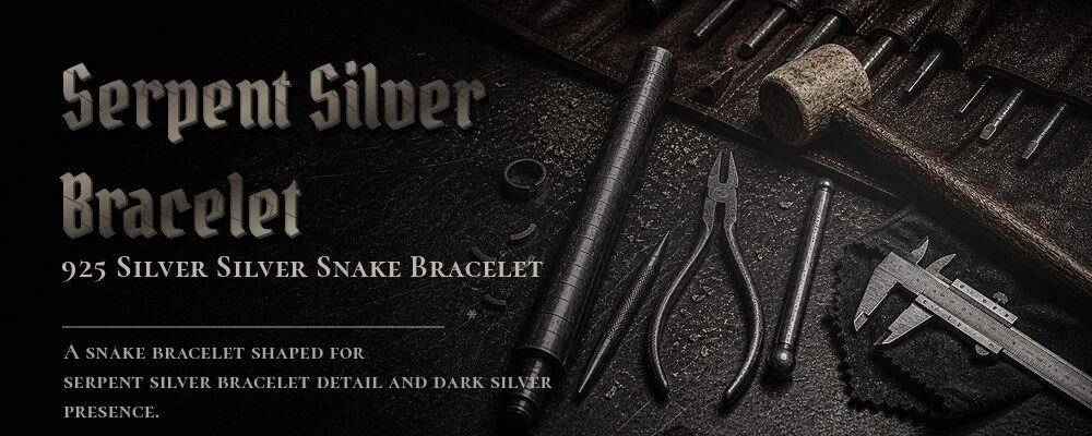 serpent silver bracelet 92.5% Sterling Silver as listed jewelry workshop tools banner