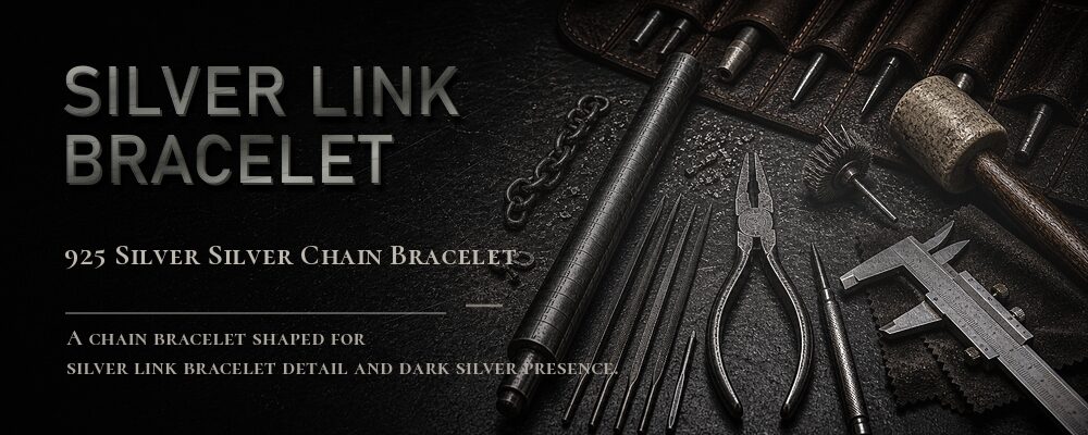 10mm sterling silver skull clasp link bracelet workshop banner