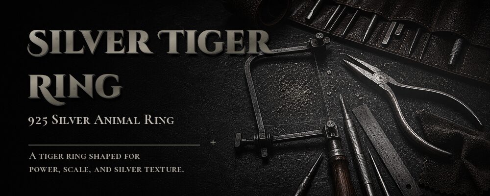 silver tiger ring 925 silver as listed metalsmith tools workshop banner