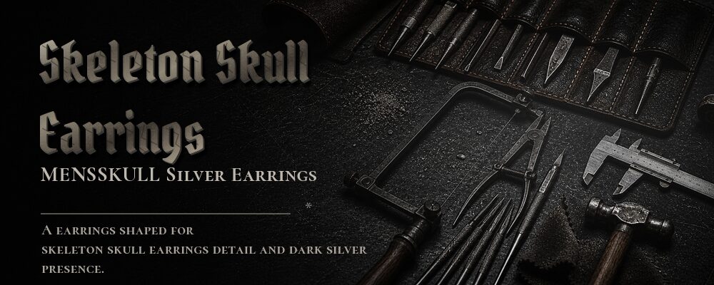 skeleton skull earrings material details should be confirmed from the current product options jewelry workshop tools banner