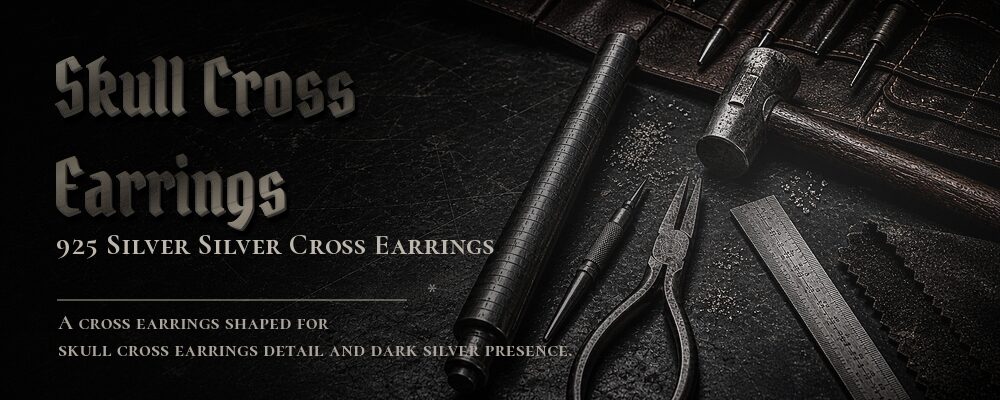 skull cross earrings 92.5% Sterling Silver as listed jewelry workshop tools banner
