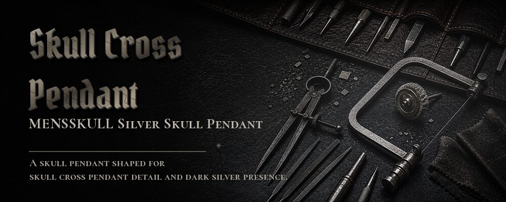 skull cross pendant material details should be confirmed from the current product options jewelry workshop tools banner