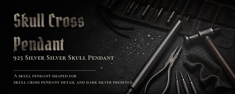 skull cross pendant 925 Silver as listed jewelry workshop tools banner