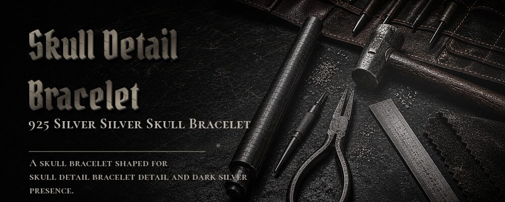 skull detail bracelet 925 silver as listed jewelry workshop tools banner