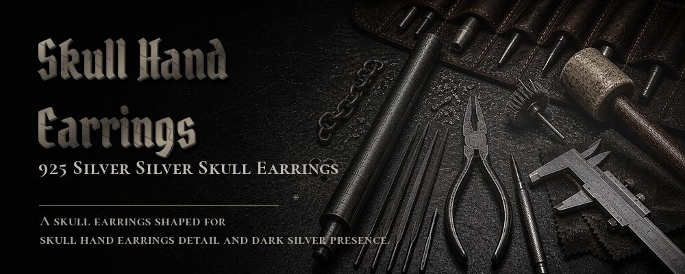 skull hand earrings 925 silver as listed jewelry workshop tools banner