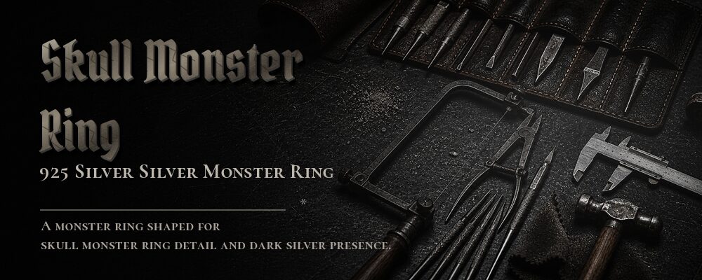 skull monster ring International standard 92.5% Sterling Silver as listed jewelry workshop tools banner