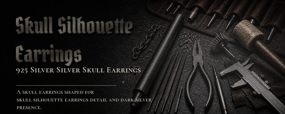 skull silhouette earrings 925 silver as listed jewelry workshop tools banner