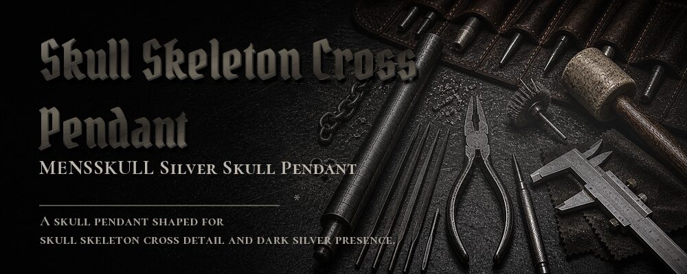 skull skeleton cross pendant material details should be confirmed from the current product options jewelry workshop tools banner