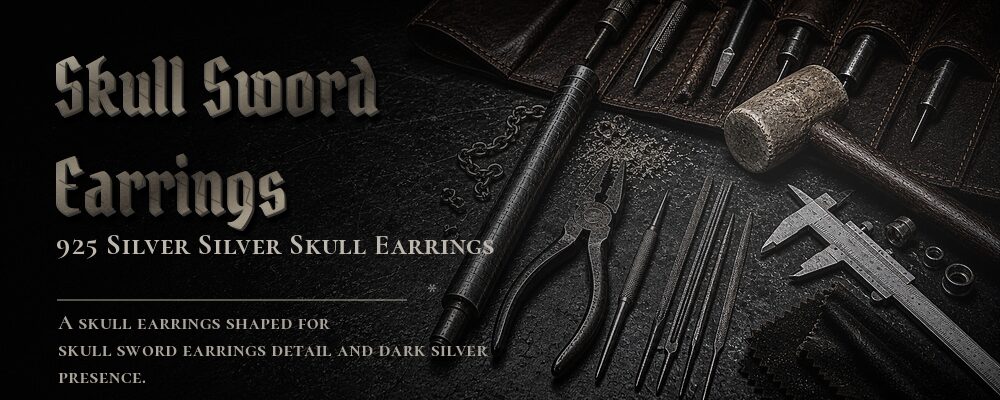 skull sword earrings 925 silver as listed jewelry workshop tools banner