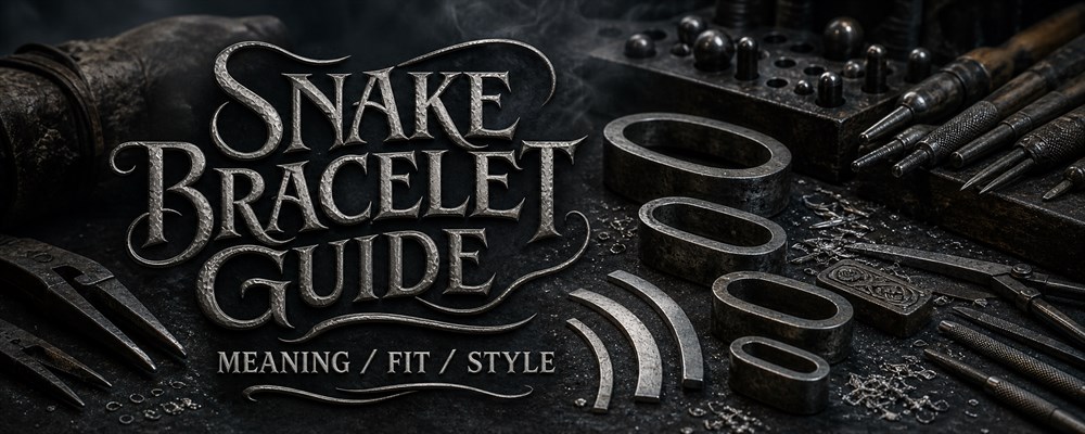 Snake bracelet guide with oval mandrels, forming tools, pliers and raw silver on a dark metalsmith bench