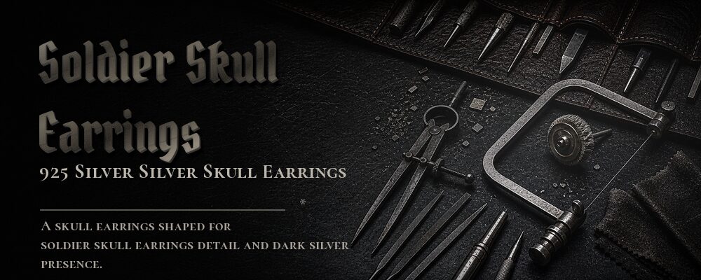 soldier skull earrings 925 silver as listed jewelry workshop tools banner