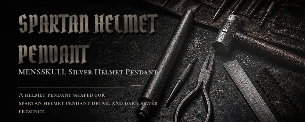 spartan helmet pendant material details should be confirmed from the current product options jewelry workshop tools banner