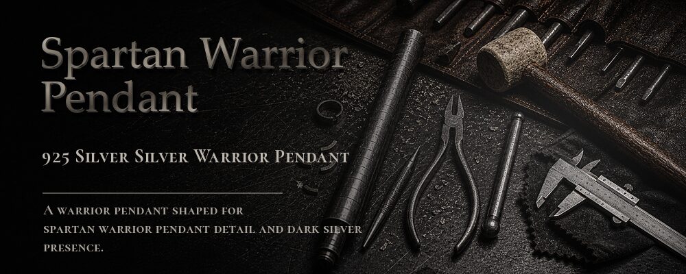 spartan warrior pendant 925 Silver as listed jewelry workshop tools banner