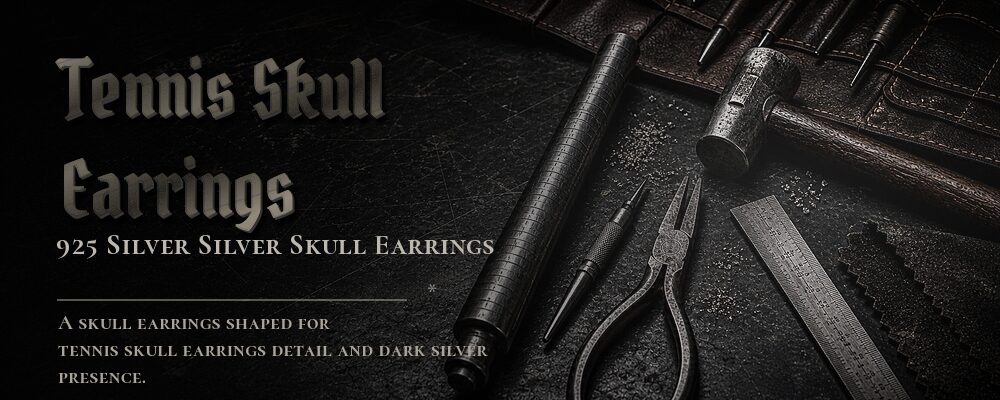 tennis skull earrings 925 silver as listed jewelry workshop tools banner