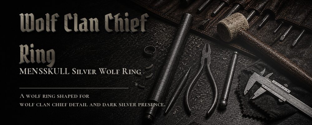 wolf clan chief ring material details should be confirmed from the current product options jewelry workshop tools banner