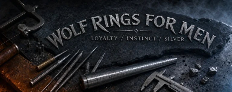 Wolf rings for men dark silver workshop featured image