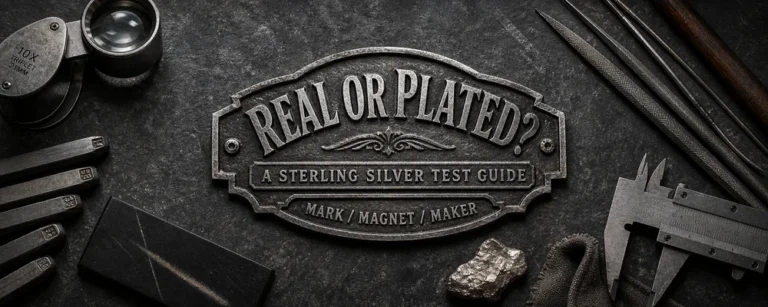 how to tell if sterling silver is real guide with assay plaque, loupe, hallmark punches, touchstone, calipers, and metalsmith tools