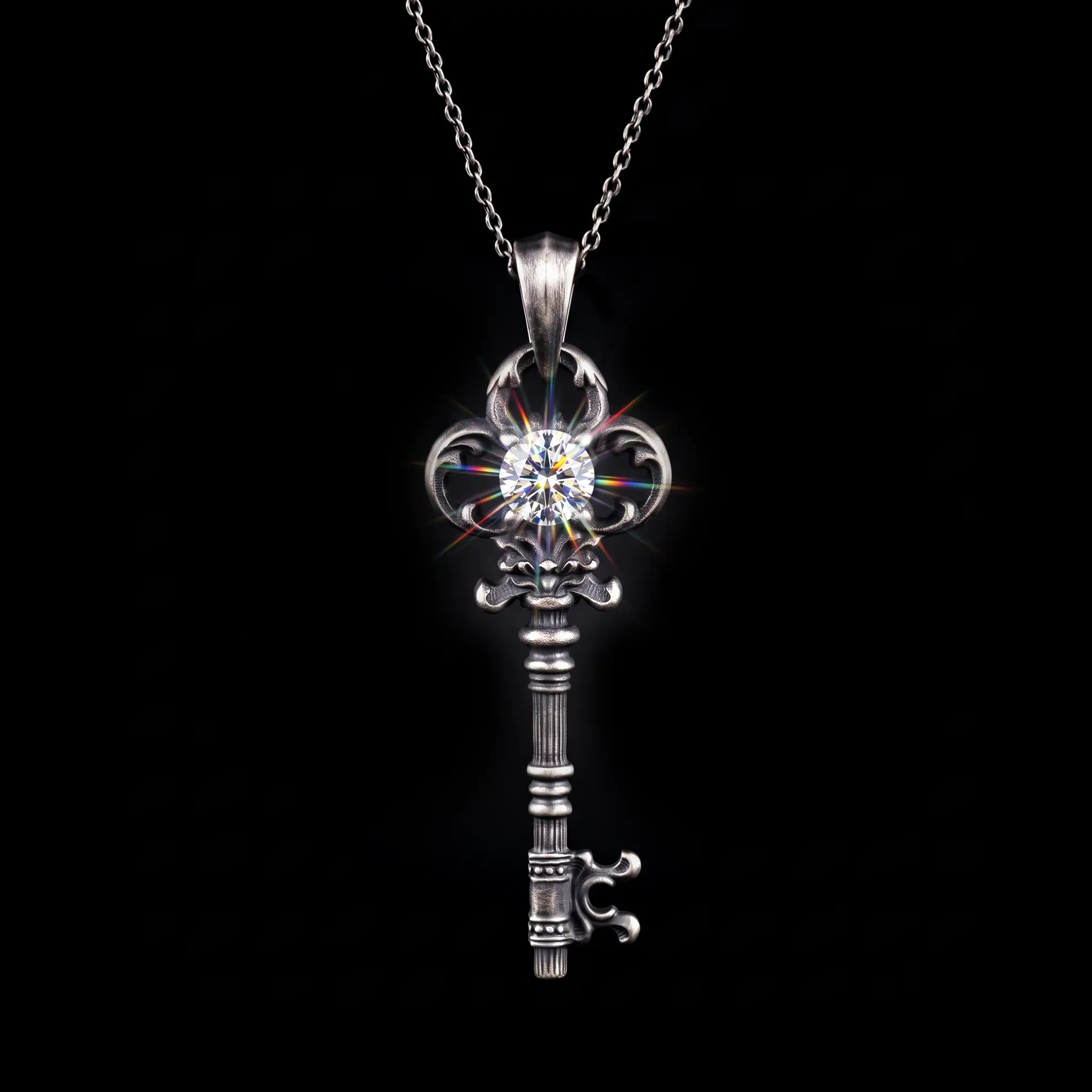 Key Moissanite Pendant