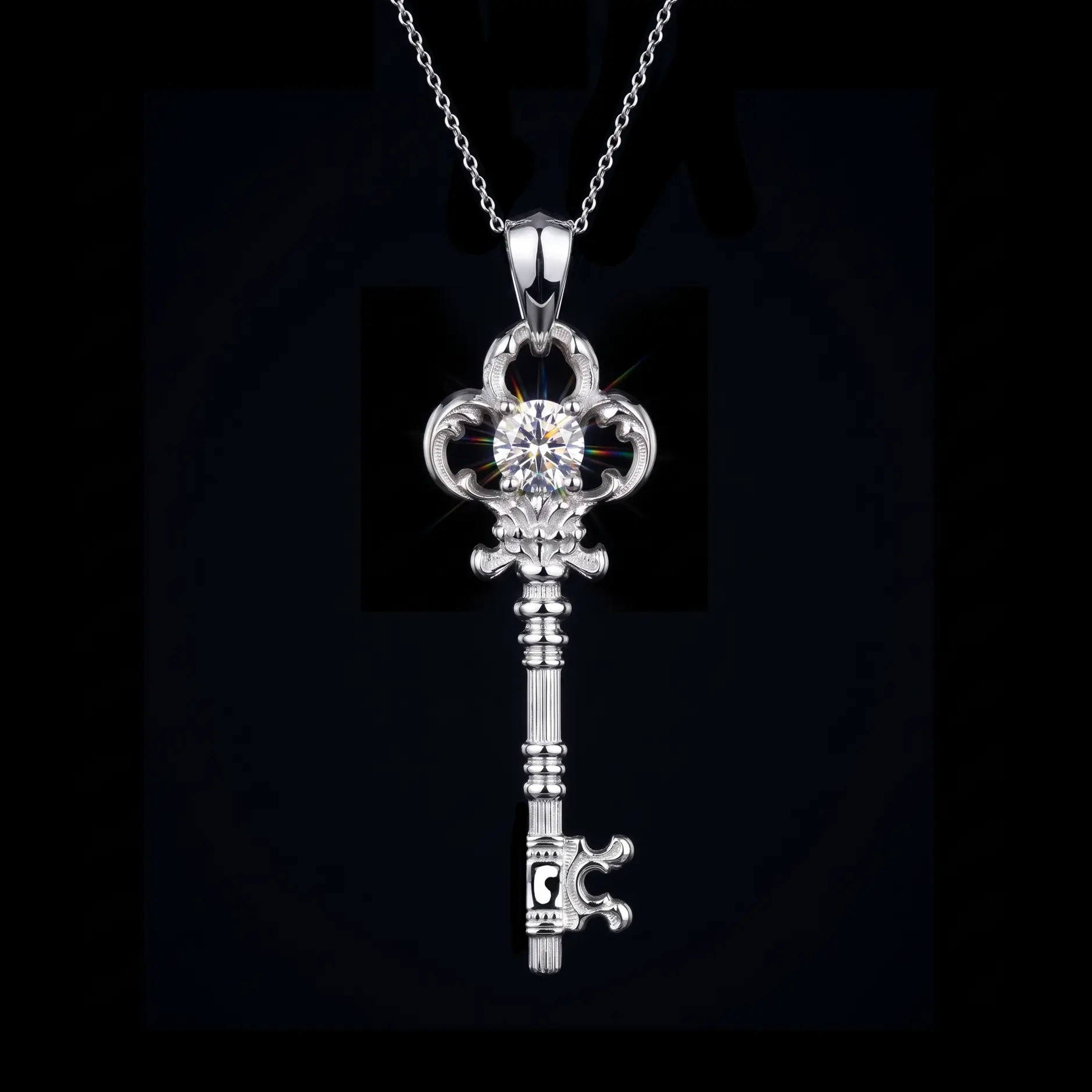 Key Moissanite Pendant