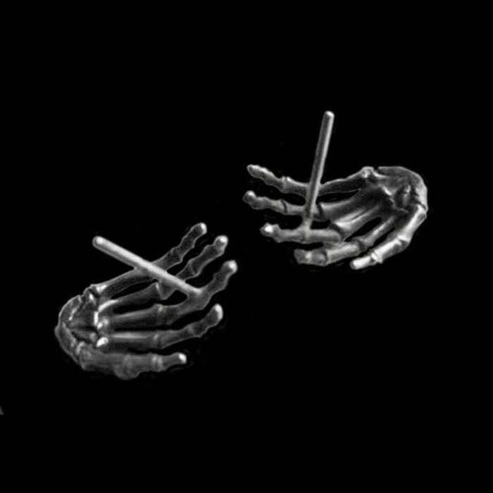 Hand Bones Earrings - Handmade Anatomical Men's Gothic Jewelry