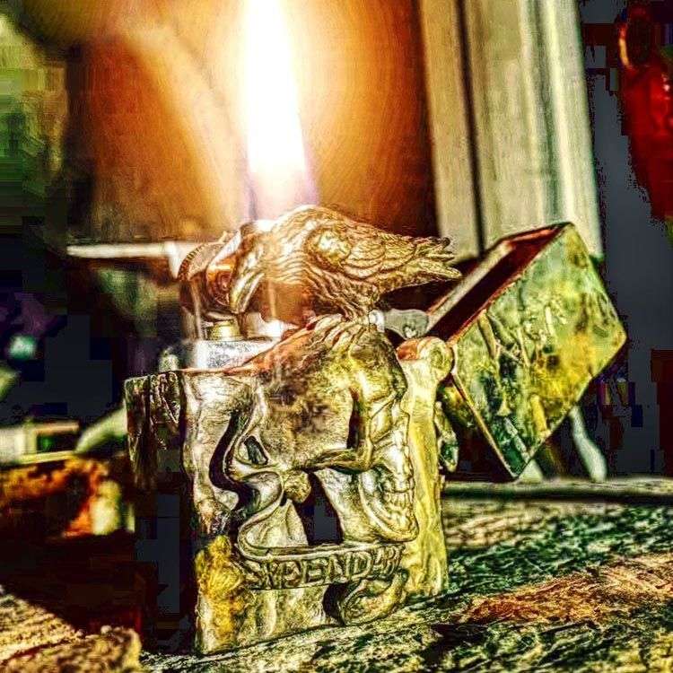 Suicide Squad Skull Brass Zippo Case - Hand Engraved Cover