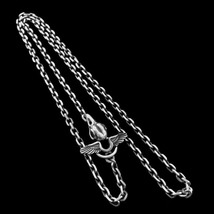 Sun bird Handmade Silver Skull necklace SSN01