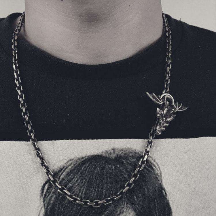 Sterling Silver Hasp Pterosaur Necklace