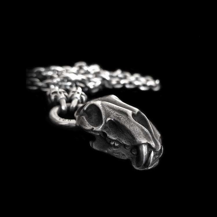 Saber-toothed tiger Silver Pendant Necklace SSN29