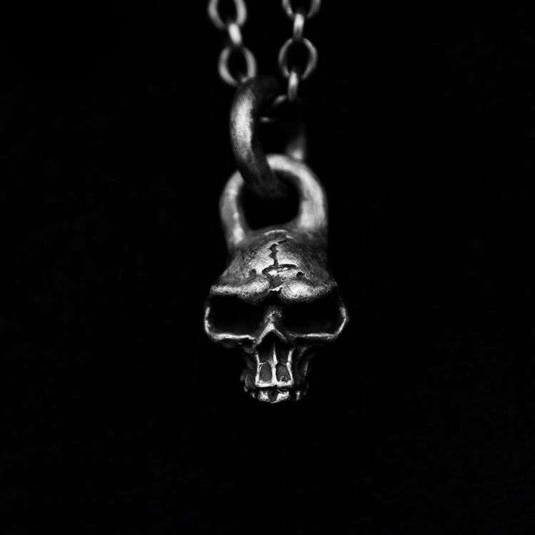 Three heads Skull Pendant Silver Skull necklace SSP46