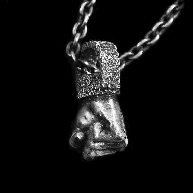 Fist of strength 925 silver necklace Pendant SSP68