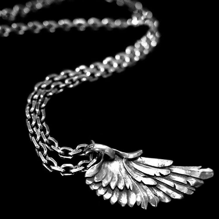 Reborn feathers pendant 925 silver wing pendants SSP133