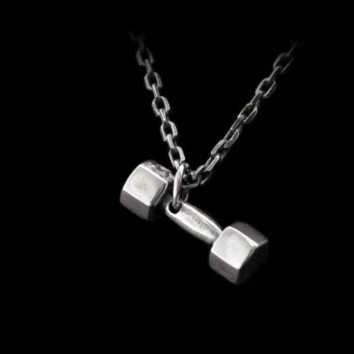 Gym dumbbell pendant 925 silver dumbbell pendants SSP100