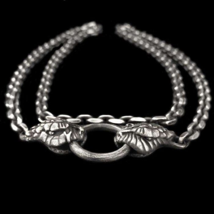 Elevate Your Style with a Double Head Silver Snake Necklace