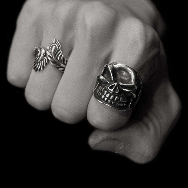 Naughty skull ring mischievous 925 Silver Grin Skull ring