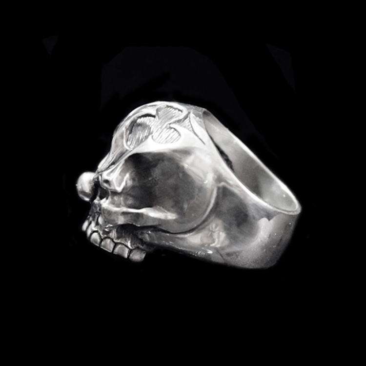 The clown card ring 925 Silver skull Joker No jaw skull rings SSJ86