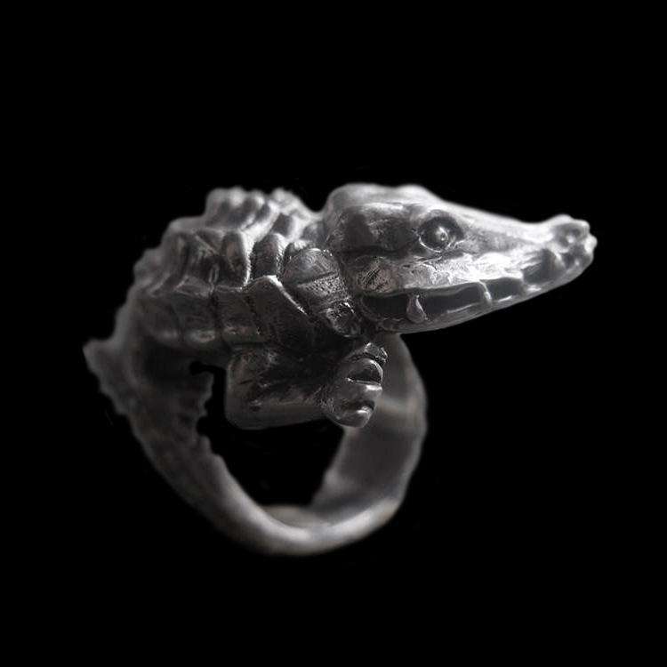 Handmade 925 Silver crocodile ring SSJ116