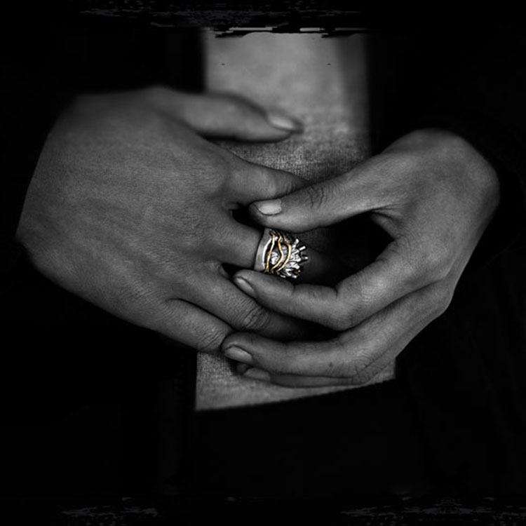 Mens pinky rings 925 silver mens Breach live out the self ring